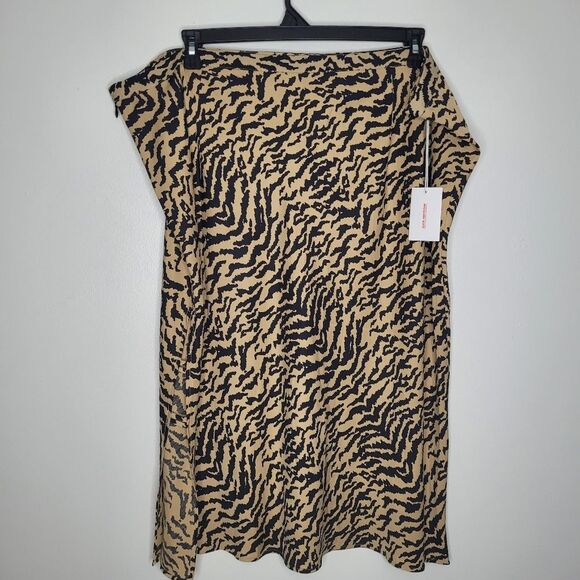 Good American Sand Zebra Animal Print Bias Midi Skirt Size 7- 4x - Picture 4 of 8